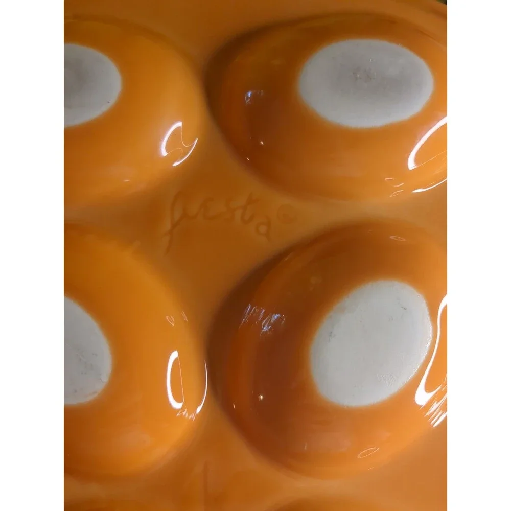 Retired Fiesta Tangerine Deviled Egg Platter/Tray 13 
